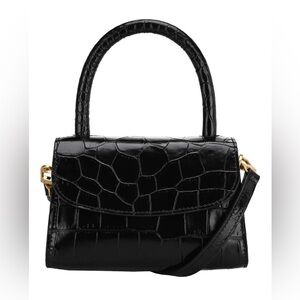 By Far embossed mini black crossbody bag